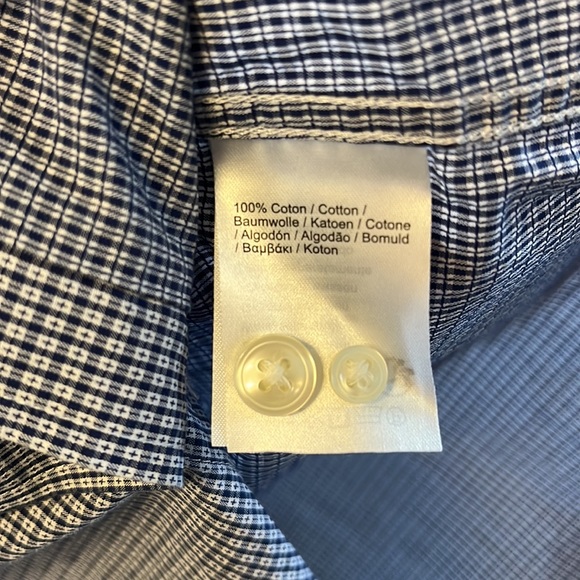 Men’s slim fit Lacoste shirt size large button up navy and white - Picture 3 of 3